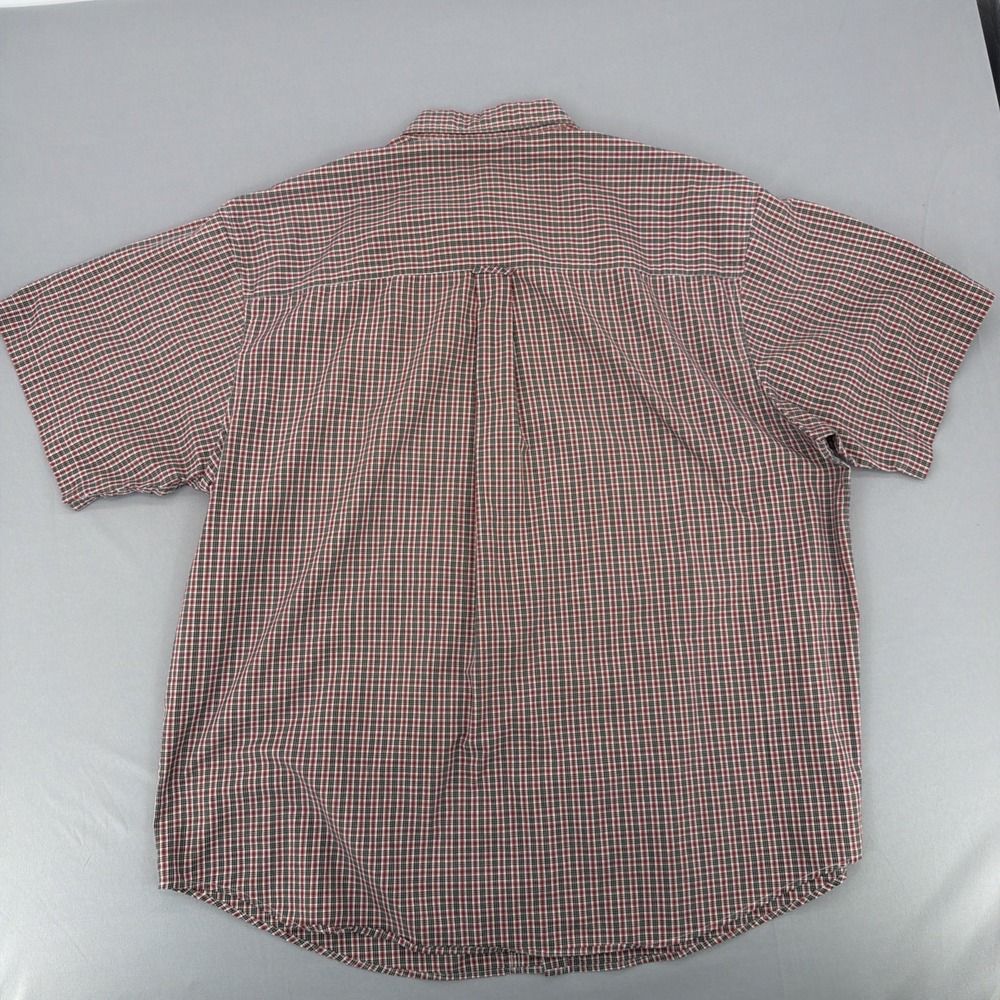 Chaps Ralph Lauren Button Down Shirt Mens XXL Red Plaid Short Sleeve Cotton - Picture 2 of 9